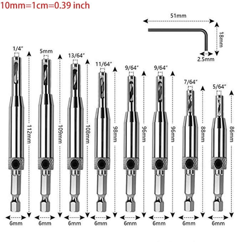 Self-centering Hinge Tapping Drill Bit Set for Woodworking 17/9 Pcs High-speed Steel Core Woodworking Hole Puncher Hinge
Self-centering Hinge Tapping Drill Bit Set for Woodworking 17/9 Pcs High-speed Steel Core Woodworking Hole Puncher Hinge