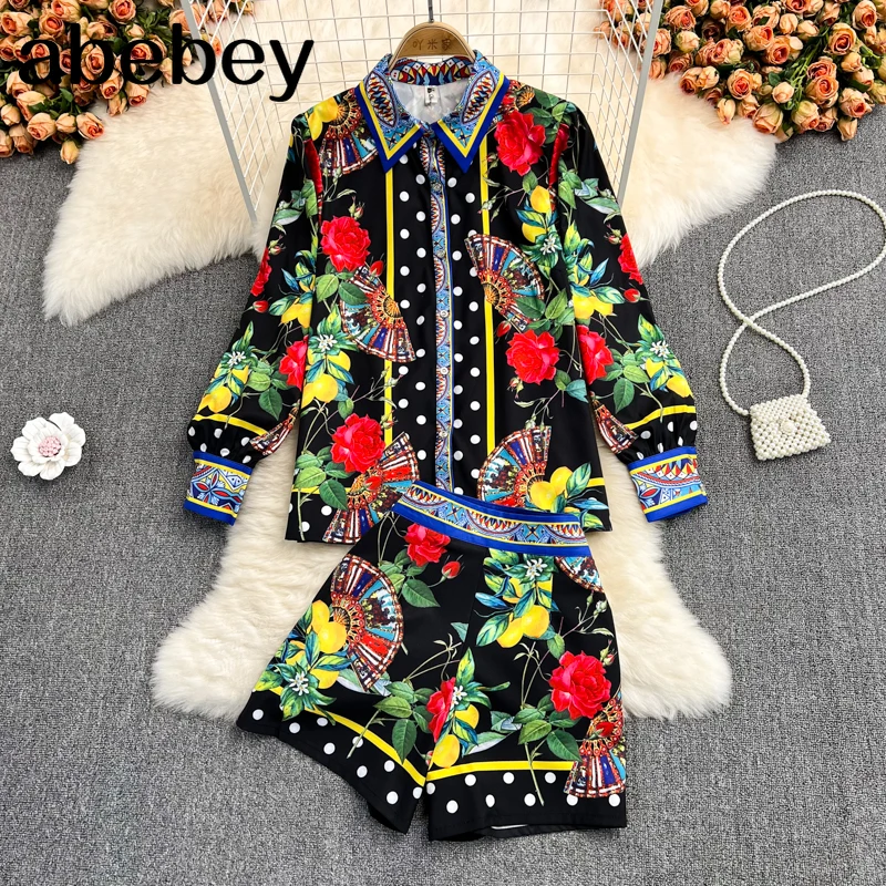 2021 New Spring Autumn Korean turn down collar long sleeve printed Shirt Top + high waist casual wide leg Shorts two-piece set
2021 New Spring Autumn Korean turn down collar long sleeve printed Shirt Top + high waist casual wide leg Shorts two-piece set