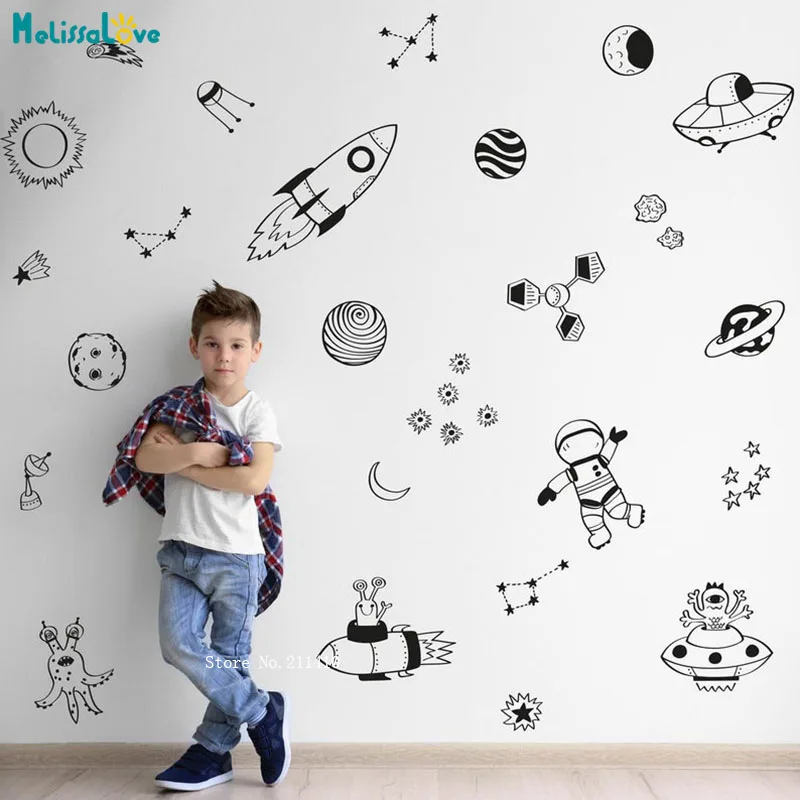 34pcs Space Doodles Vinyl Wall Sticker Pack Home Decoration Kids Boys Playroom Rocket Removable Decals Vinyl YT5481
34pcs Space Doodles Vinyl Wall Sticker Pack Home Decoration Kids Boys Playroom Rocket Removable Decals Vinyl YT5481