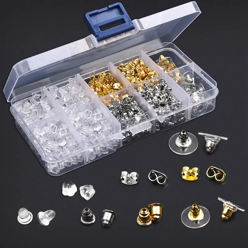 10grid/box Alloy Rubber Earring Back Stoppers Set DIY Earring Findings Jewelry Accessories Ear Plugs Kits Box Earring Settings
10grid/box Alloy Rubber Earring Back Stoppers Set DIY Earring Findings Jewelry Accessories Ear Plugs Kits Box Earring Settings