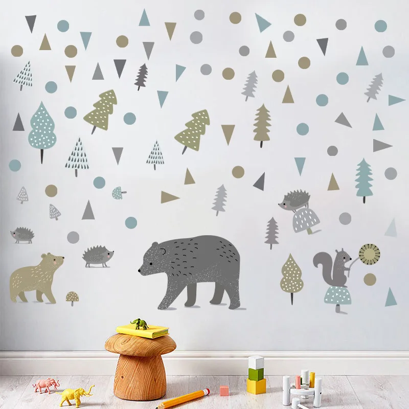 Forest Nordic Bear Wall Sticker Children Room Bedroom Wall Decor Decal Kindergarten Self-adhesive Decorative Aesthetic
Forest Nordic Bear Wall Sticker Children Room Bedroom Wall Decor Decal Kindergarten Self-adhesive Decorative Aesthetic
