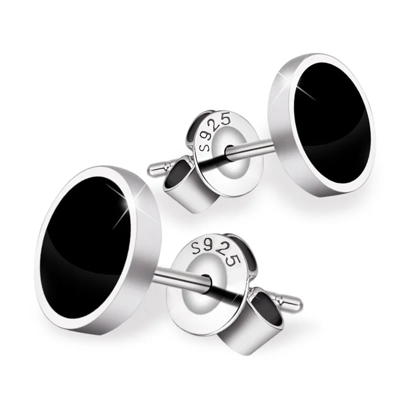 925 Sterling Silver Female Male Rock Punk Jewelry Earring 10mm Round Black Stone Simple Earring for Women Girl Boy Jewelry
925 Sterling Silver Female Male Rock Punk Jewelry Earring 10mm Round Black Stone Simple Earring for Women Girl Boy Jewelry