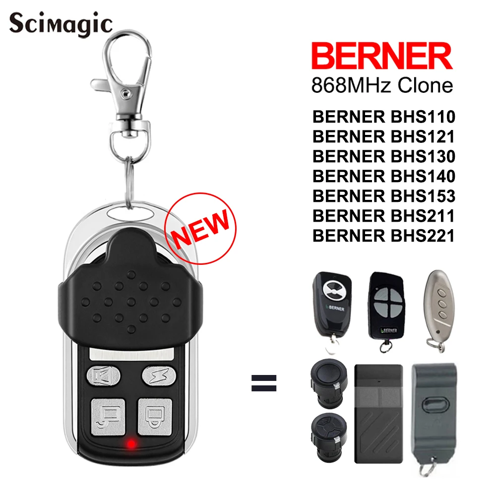 BERNER RCBE 868 Garage Remote Control Clone BDS120 BDS 120 140 150 BERNER BHS 868.35 MHz Gate Door Opener Controller
BERNER RCBE 868 Garage Remote Control Clone BDS120 BDS 120 140 150 BERNER BHS 868.35 MHz Gate Door Opener Controller