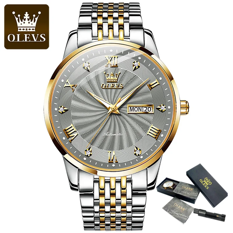 New OLEVS Men’s Mechanical Watch Business Wristwatch Mens Waterproof Steel Strap Automatic Mechanical Watches Gift Relogio
New OLEVS Men’s Mechanical Watch Business Wristwatch Mens Waterproof Steel Strap Automatic Mechanical Watches Gift Relogio