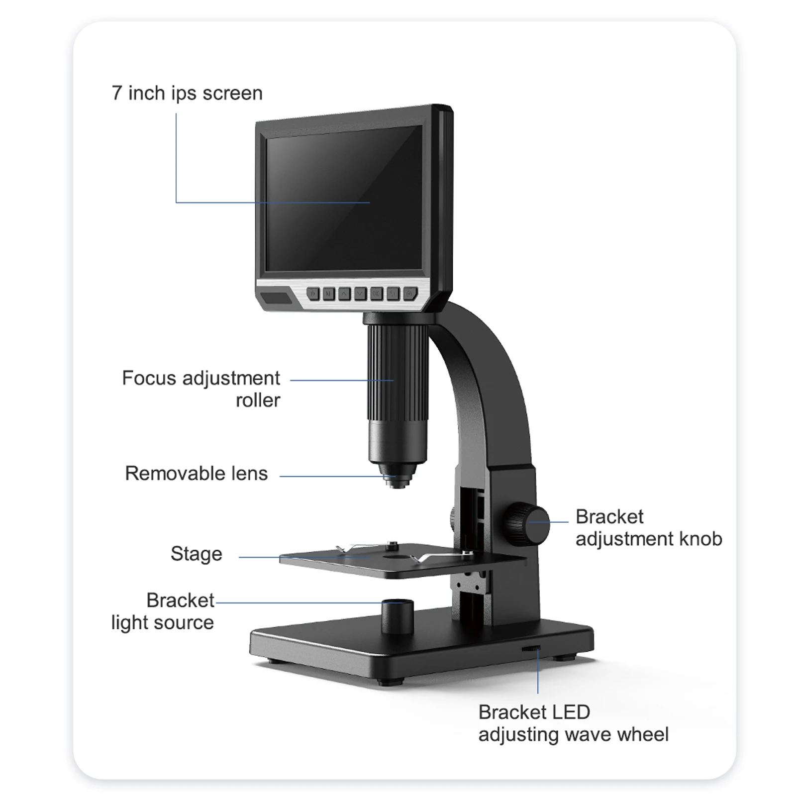7 Inch Inskam315 IPS High Definition Screen Industrial Digital Microscope Camera 0-2000x Multipurpose Camera Watch Repair Tool
7 Inch Inskam315 IPS High Definition Screen Industrial Digital Microscope Camera 0-2000x Multipurpose Camera Watch Repair Tool