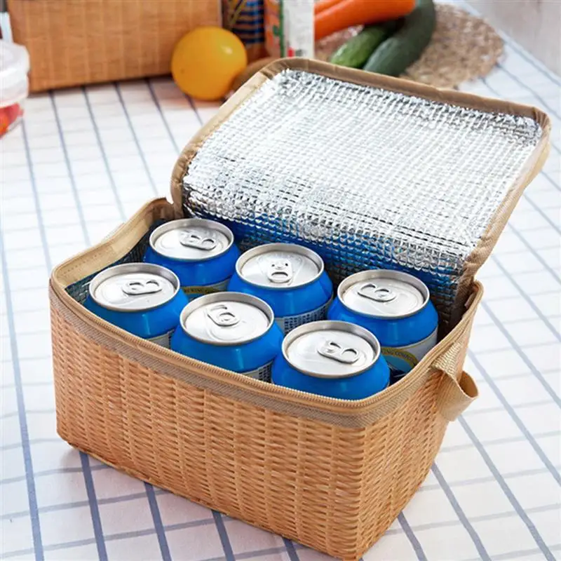Home Food Storage Outdoor School Picnic Portable Hiking Travel Imitation Rattan Print Office Lunch Bag
Home Food Storage Outdoor School Picnic Portable Hiking Travel Imitation Rattan Print Office Lunch Bag