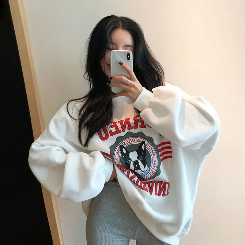 HOUZHOU Oversized Harajuku White Women Hoodie Autumn Winter Fleece Pullover Casual Loose Black Sweatshirt Female Korean Fashion
HOUZHOU Oversized Harajuku White Women Hoodie Autumn Winter Fleece Pullover Casual Loose Black Sweatshirt Female Korean Fashion