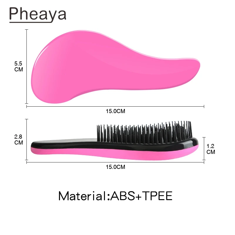 

Pheaya Small TT Hot Comb Stylist Anti-static Hairdressing Combs Massage Hair Brush Tangle Detangle Salon Hair Styling Tool