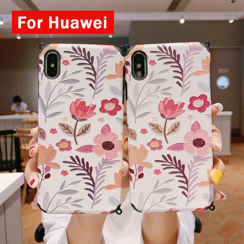 Цветы ремень через плечо сумка для телефона чехол Huawei mate20X 5G P20 lite P30 pro NOVA 3 4 5i Honor 8X