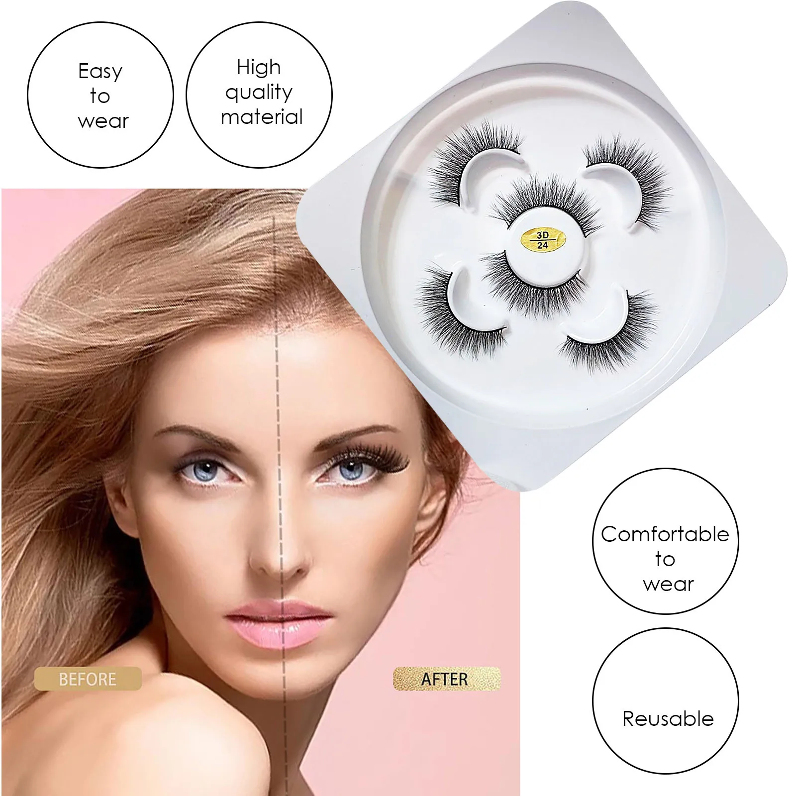 3 Pairs 3D Natural False Eyelashes Long Thick Mixed Fake Eye Lashes Makeup Mink Artificial False Eyelashes Extension
3 Pairs 3D Natural False Eyelashes Long Thick Mixed Fake Eye Lashes Makeup Mink Artificial False Eyelashes Extension