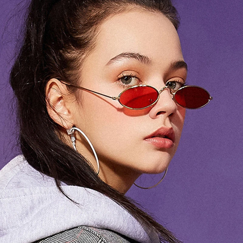 90s Овальные Солнцезащитные очки Zonnebril Dames маленькие круглые для женщин 2018 Rihanna