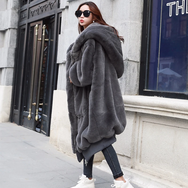 Thick Warm Faux Rex Rabbit Fur Hooded Coat Women 2020 Autumn Winter Long Jackets Female Casual Loose Vintage Oversized Fur Coat
Thick Warm Faux Rex Rabbit Fur Hooded Coat Women 2020 Autumn Winter Long Jackets Female Casual Loose Vintage Oversized Fur Coat