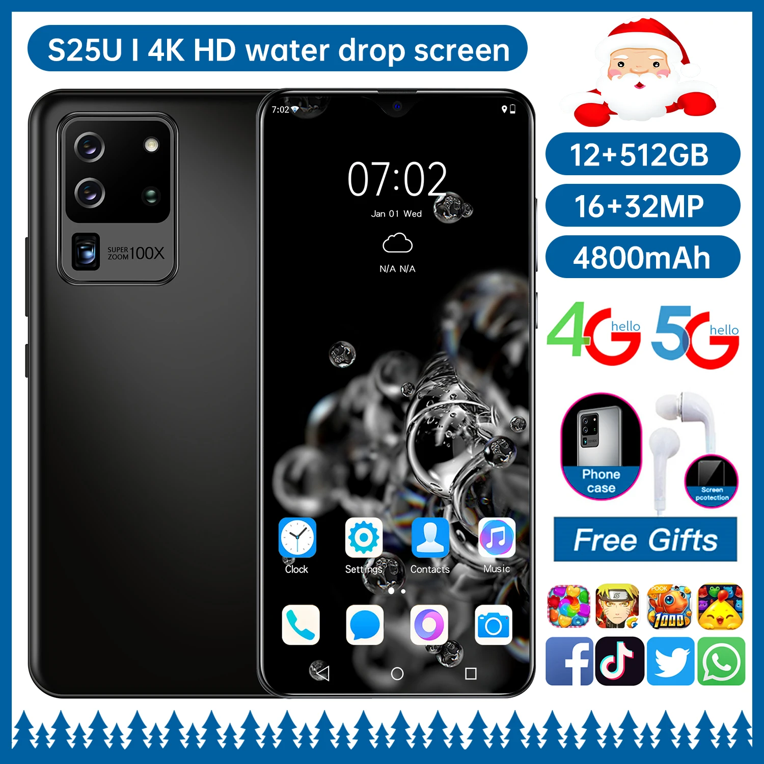 2021 New Fashion 5G Smartphone 8GB+256GB for Samsung galaxy S25U Cellphone Triple Card Slot Design Huawei Xiaomi Mobile Phone
2021 New Fashion 5G Smartphone 8GB+256GB for Samsung galaxy S25U Cellphone Triple Card Slot Design Huawei Xiaomi Mobile Phone