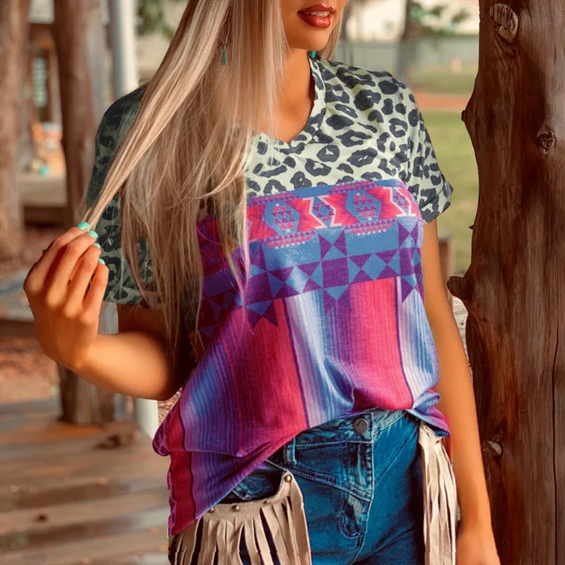 2021 Summer T Shirt New Women's Loose Leopard Print Ladies Short-sleeved Tee Shirts Fashion Street O Neck Female Plus Size Tops
2021 Summer T Shirt New Women's Loose Leopard Print Ladies Short-sleeved Tee Shirts Fashion Street O Neck Female Plus Size Tops