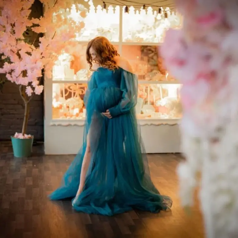 Emerald Maternity Gowns with Long Sleeve A Line Off the Shoulder Split Women Dresses Babyshower Sleepwear Nightgowns Dressing
Emerald Maternity Gowns with Long Sleeve A Line Off the Shoulder Split Women Dresses Babyshower Sleepwear Nightgowns Dressing