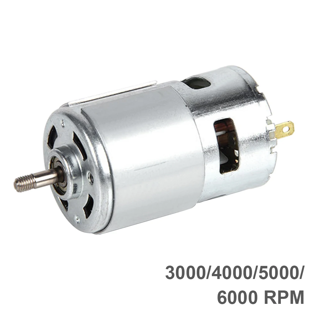 12-24V 775 DC Motor High-speed Large Torque Motor with Ball Bearing and Fan Blades for DIY Model Car / Small Drill machine
12-24V 775 DC Motor High-speed Large Torque Motor with Ball Bearing and Fan Blades for DIY Model Car / Small Drill machine