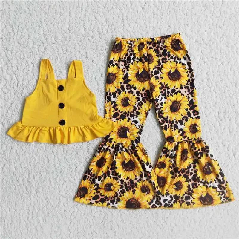 cute sunflower yellow vest t-shirt bell 2 pcs sets Toddler Kids Clothes spring fall baby Girls clothing Boutique childrens suits
cute sunflower yellow vest t-shirt bell 2 pcs sets Toddler Kids Clothes spring fall baby Girls clothing Boutique childrens suits