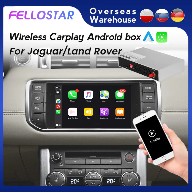 Fellostar Wireless Apple CarPlay Android Auto Decoder Box For Jaguar/Land Rover/XE/XF/Range Rover/Evoqu with WiFi BT
Fellostar Wireless Apple CarPlay Android Auto Decoder Box For Jaguar/Land Rover/XE/XF/Range Rover/Evoqu with WiFi BT