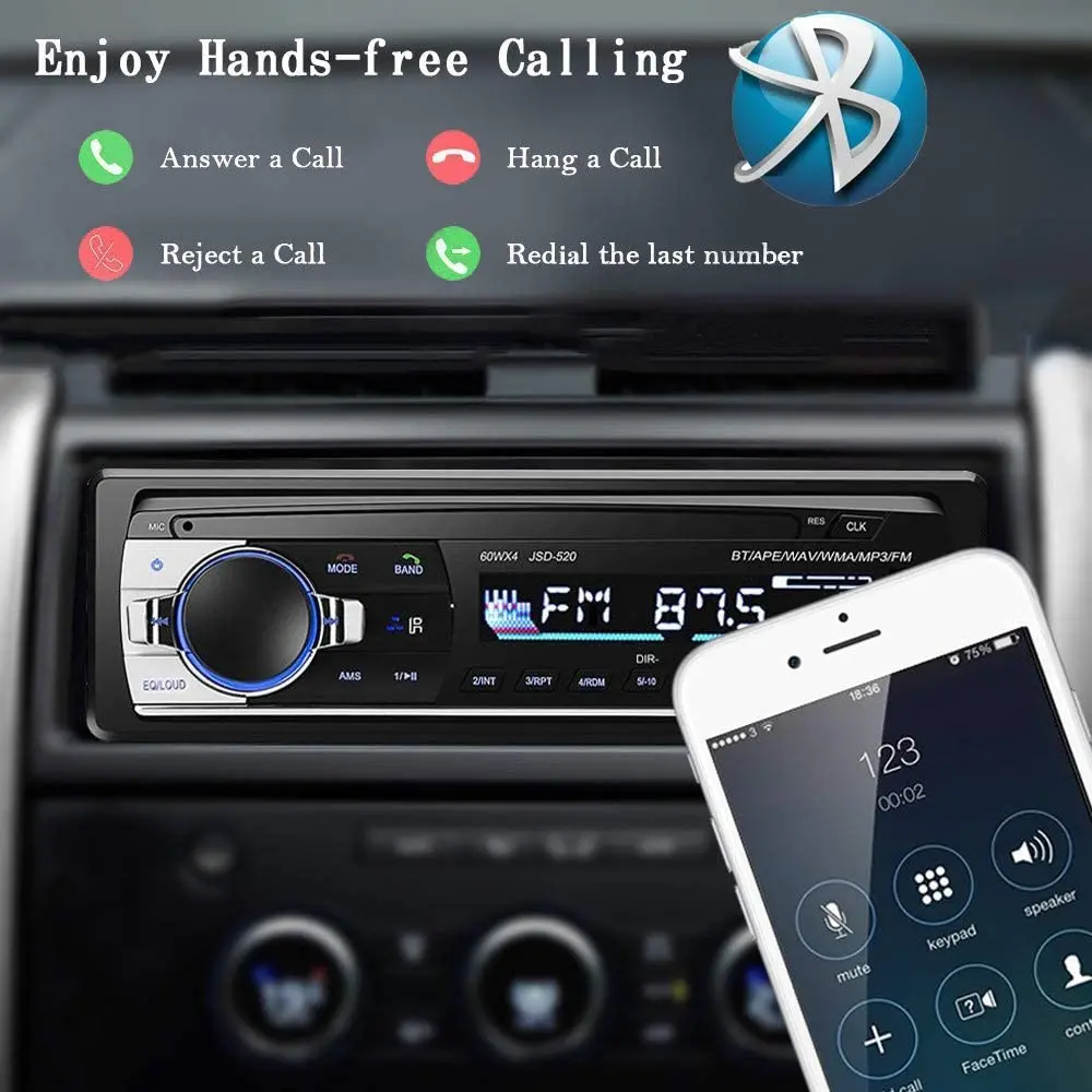 Bluetooth Autoradio Car Stereo Radio FM Aux Input Receiver SD USB JSD-520 12V In-dash 1 din Car MP3 Multimedia Player
Bluetooth Autoradio Car Stereo Radio FM Aux Input Receiver SD USB JSD-520 12V In-dash 1 din Car MP3 Multimedia Player