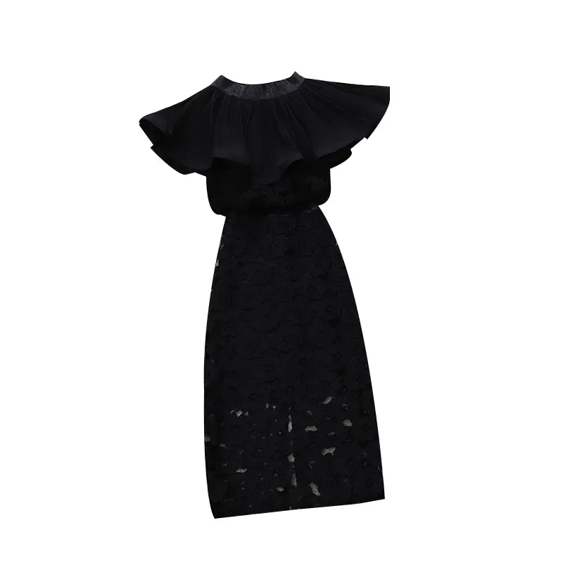 Women Skirt Suit 2021 Summer New Hollow Lace Ruffle T-shirt Top+Chiffon Pleated Shawl+A- Line Hip Midi Skirt Three-Piece Sets
Women Skirt Suit 2021 Summer New Hollow Lace Ruffle T-shirt Top+Chiffon Pleated Shawl+A- Line Hip Midi Skirt Three-Piece Sets