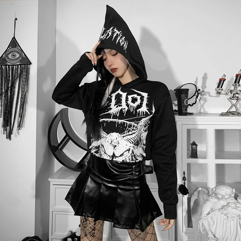 Готические укороченные толстовки для женщин, осенние толстовки с принтом ведьмы, Свитера для девочек, пуловеры с капюшоном, повседневные ко... 
Готические укороченные толстовки для женщин, осенние толстовки с принтом ведьмы, Свитера для девочек, пуловеры с капюшоном, повседневные ко...
