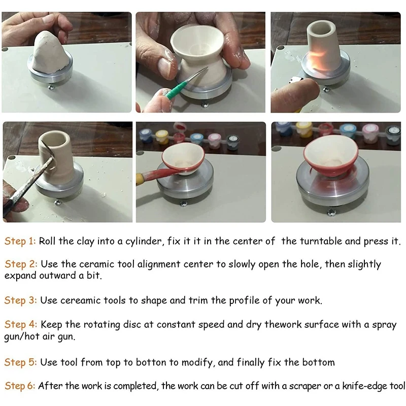 HOT Pottery Wheel Machine, USB Pottery Making Kit with 6Pcs Ceramic Clay Tools, Electric Pottery Wheels DIY Kits
HOT Pottery Wheel Machine, USB Pottery Making Kit with 6Pcs Ceramic Clay Tools, Electric Pottery Wheels DIY Kits