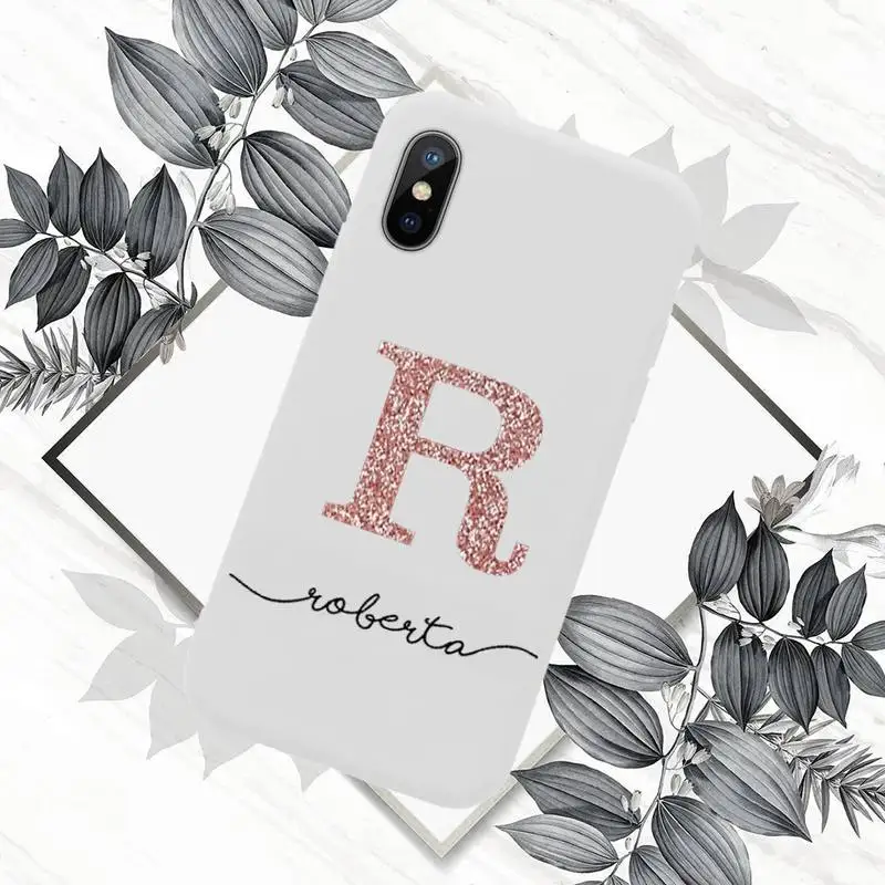 ABC Name Letter Glitter Gold Phone Case White Candy Color for iPhone 11 12 mini pro XS MAX 8 7 6 6S Plus X SE 2020 XR
ABC Name Letter Glitter Gold Phone Case White Candy Color for iPhone 11 12 mini pro XS MAX 8 7 6 6S Plus X SE 2020 XR