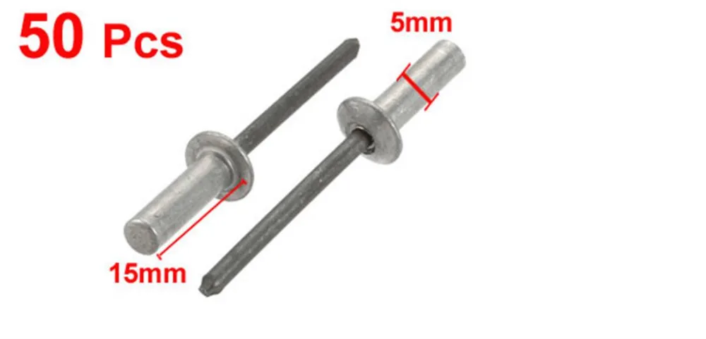 50pcs 5mmx13/15/18/23mm Rivets Aluminum Round Dome Head Closed End Blind Rivet Fasteners For Ship Aircraft Machinery
50pcs 5mmx13/15/18/23mm Rivets Aluminum Round Dome Head Closed End Blind Rivet Fasteners For Ship Aircraft Machinery