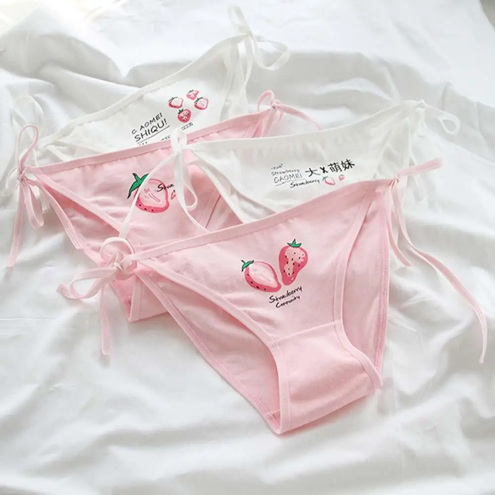 Cotton Pink Printing Strawberry Pattern Women's Underwear Lacing Up Sexy Panties Students Sweet Briefs Lingerie
Cotton Pink Printing Strawberry Pattern Women's Underwear Lacing Up Sexy Panties Students Sweet Briefs Lingerie