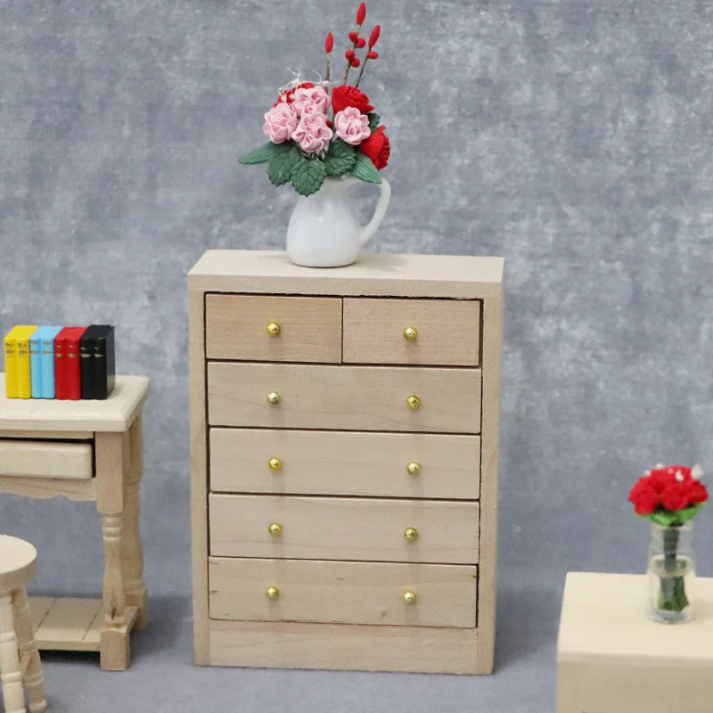 1/12 Miniature Wooden Drawer Cabinet Unpainted Miniature Doll House Accessories
1/12 Miniature Wooden Drawer Cabinet Unpainted Miniature Doll House Accessories