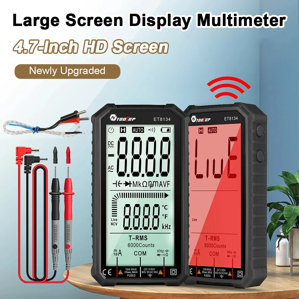2021 Digital Multimeter DC AC Voltmeter Ohm Volt Amp Tester Diode Continuity Detector Thermometer with Backlit And Flashlight
2021 Digital Multimeter DC AC Voltmeter Ohm Volt Amp Tester Diode Continuity Detector Thermometer with Backlit And Flashlight