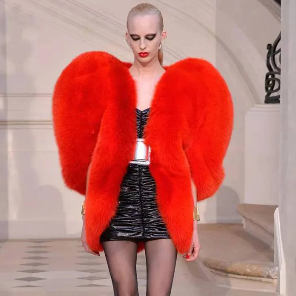 Stylish 3D Red Love Heart Shaped Cape Faux Fox Fur Thick Warm Celebrity Women Long Hairy Shaggy Coat Jacket Outerwear Winter Top
Stylish 3D Red Love Heart Shaped Cape Faux Fox Fur Thick Warm Celebrity Women Long Hairy Shaggy Coat Jacket Outerwear Winter Top