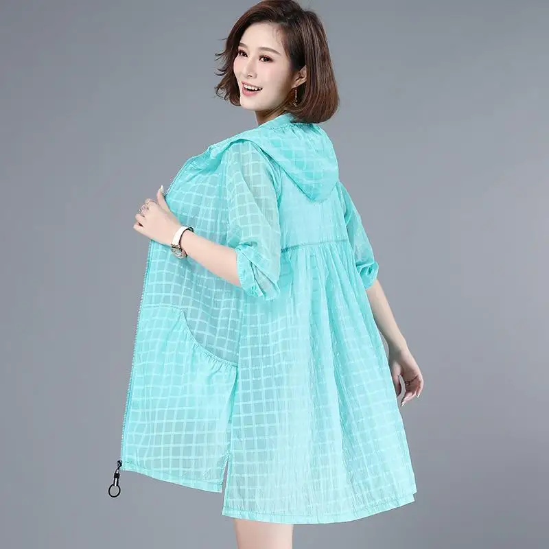 Women 2021 Summer Pockets Hooded Windproof Sun Protection Coat Fishing Jacket Female Casual Long Sleeve Coat Sunproof Tops R207
Women 2021 Summer Pockets Hooded Windproof Sun Protection Coat Fishing Jacket Female Casual Long Sleeve Coat Sunproof Tops R207
