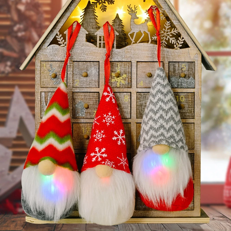 1Pcs Christmas decorations with lights faceless Santa Claus Elf doll pendant New Year Christmas tree mini doll plush ornaments
1Pcs Christmas decorations with lights faceless Santa Claus Elf doll pendant New Year Christmas tree mini doll plush ornaments