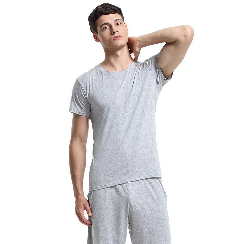 New Pajama Set Men sleepwear nightsuit Casual 60S Micromodal soft breathable Male pyjamas sets T-shirt + shorts Home Clothing
New Pajama Set Men sleepwear nightsuit Casual 60S Micromodal soft breathable Male pyjamas sets T-shirt + shorts Home Clothing