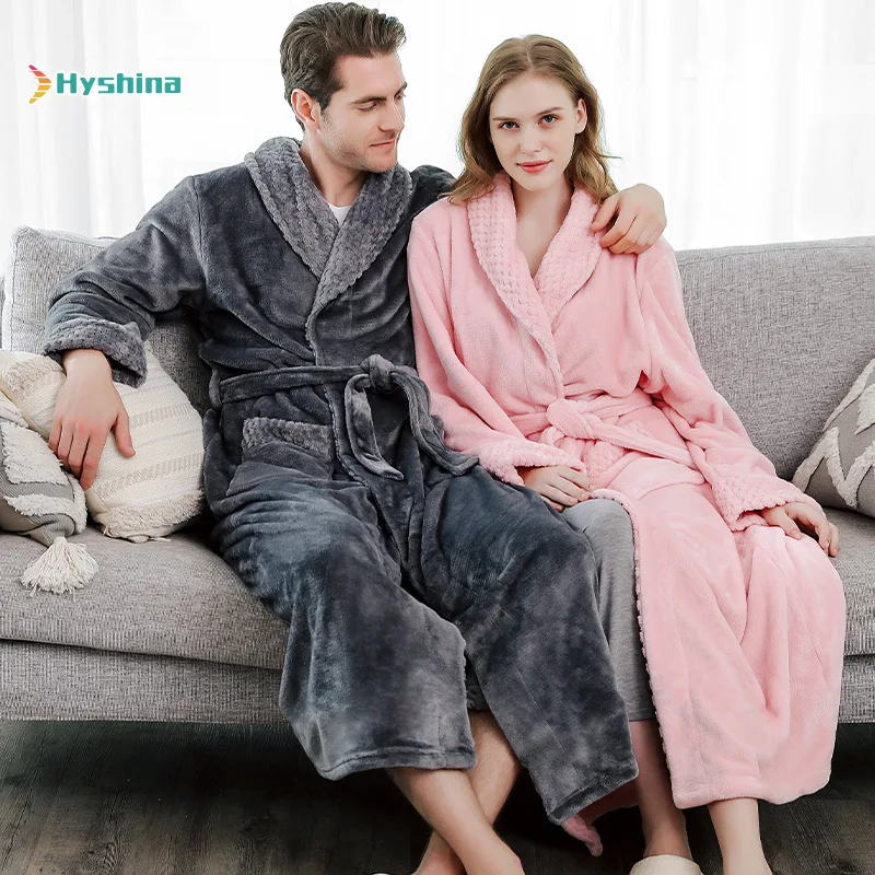 Autumn and Winter Flannel Splicing Nightgown Long Size Enlarged Thickened Men's and Women's Pajamas Spot Bathrobe Bathrobe
Autumn and Winter Flannel Splicing Nightgown Long Size Enlarged Thickened Men's and Women's Pajamas Spot Bathrobe Bathrobe