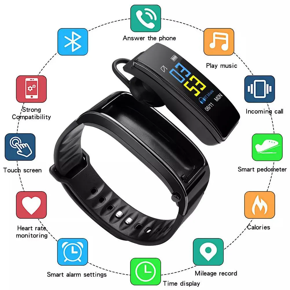 Y3 Plus Wireless Bluetooth Earphone Smart Watch Health Tracker Pedometer Fitness Bracelet Smart Wristband Bluetooth Headset
Y3 Plus Wireless Bluetooth Earphone Smart Watch Health Tracker Pedometer Fitness Bracelet Smart Wristband Bluetooth Headset