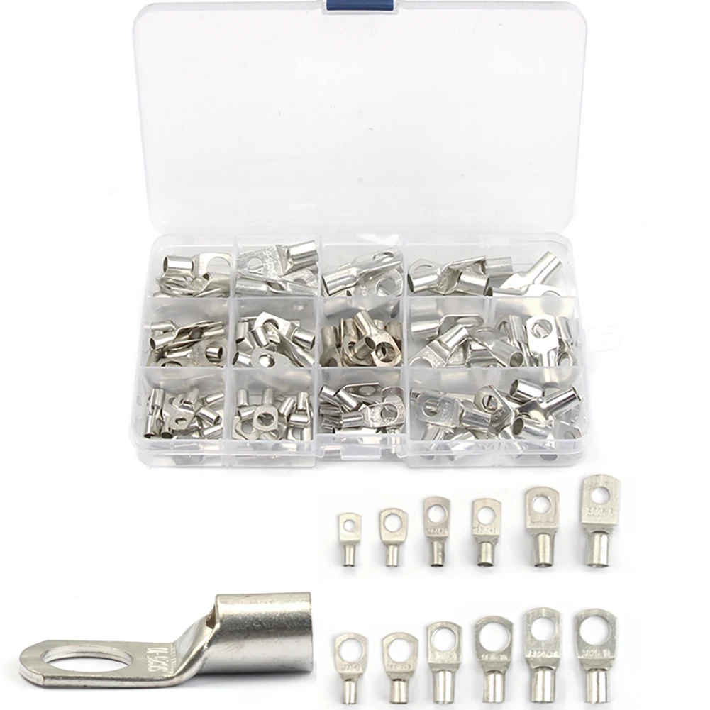 100Pcs Battery Cable Terminal Wire Lugs Tinned Copper Tube Terminal SC Ring Connectors Assortment with Storage Case 12 Sizes
100Pcs Battery Cable Terminal Wire Lugs Tinned Copper Tube Terminal SC Ring Connectors Assortment with Storage Case 12 Sizes