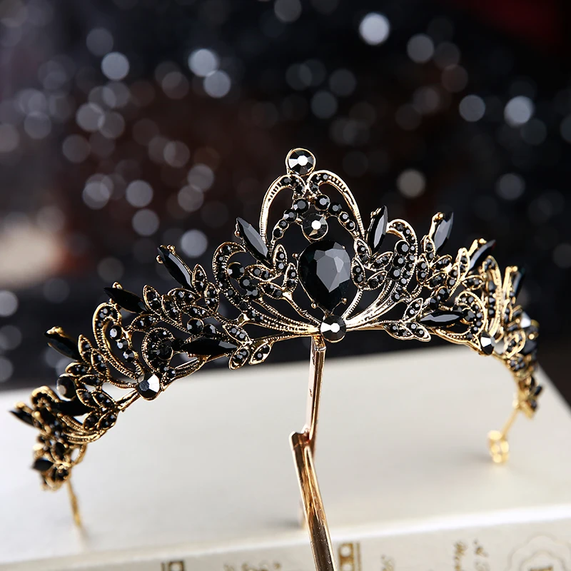 Baroque Retro Black Luxury Bridal Crystal Tiaras Crowns Princess Queen Pageant Prom Rhinestone Veil Tiara Wedding Hair Accessory 
Baroque Retro Black Luxury Bridal Crystal Tiaras Crowns Princess Queen Pageant Prom Rhinestone Veil Tiara Wedding Hair Accessory