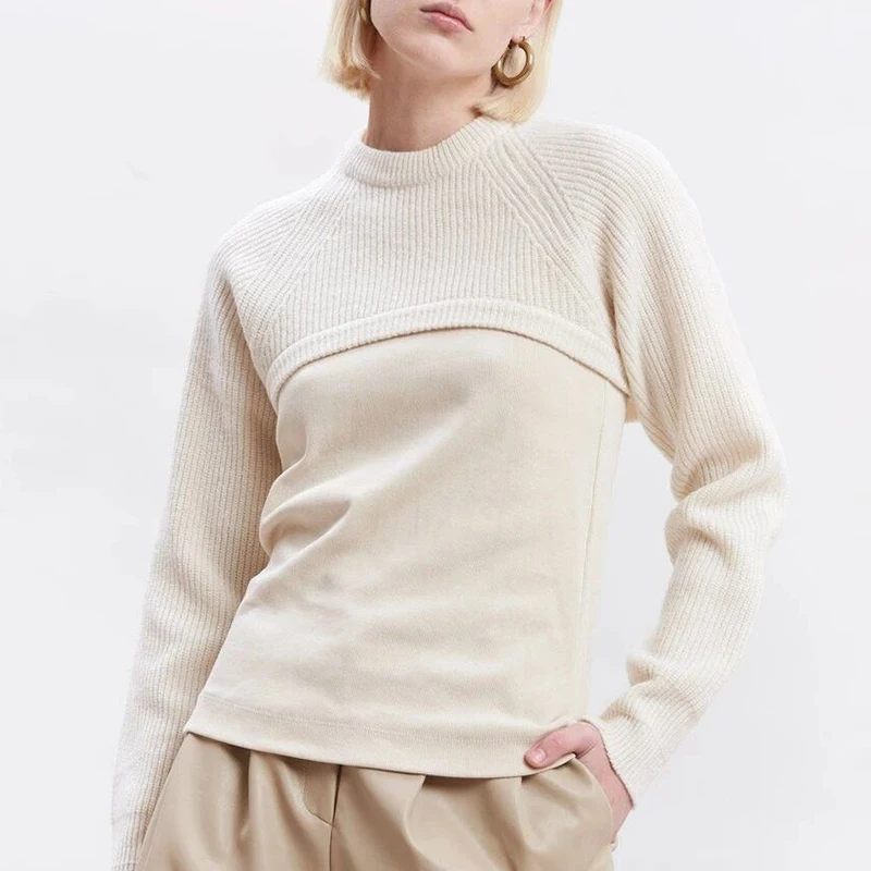 Za Women's Knitted Crop Tops Sweaters Mujer Cropped Jumpers Femme Long Sleeves Oversize Knitwears Pullovers Female O neck Casual
Za Women's Knitted Crop Tops Sweaters Mujer Cropped Jumpers Femme Long Sleeves Oversize Knitwears Pullovers Female O neck Casual