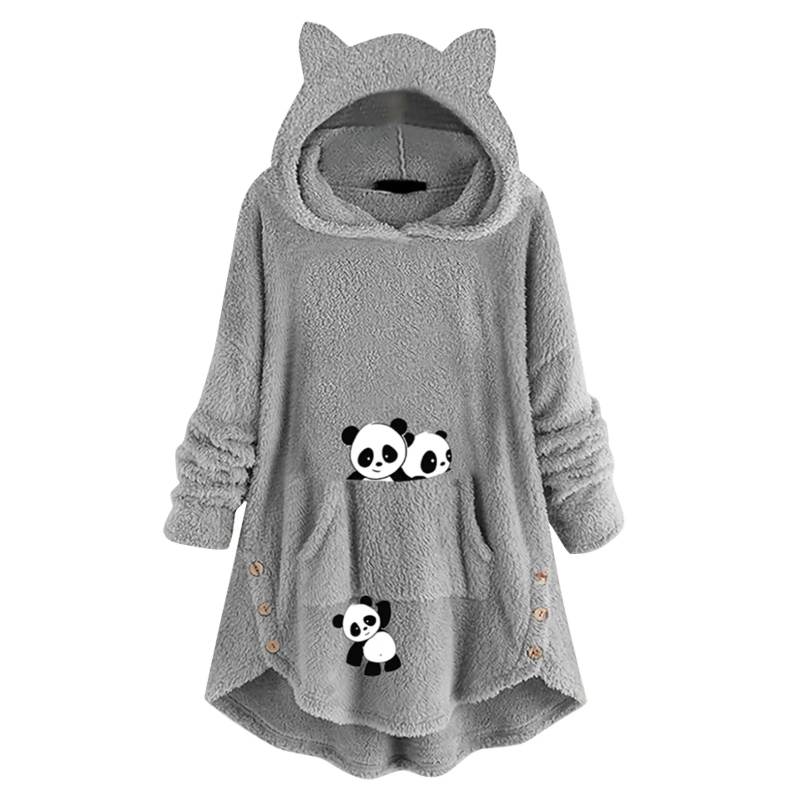 Women Fashion Pocket Cat Ear Hoodie Pullover Fleece Button Cute Printing Long Sleeves Sweater Shirts Top Casual Shirt
Women Fashion Pocket Cat Ear Hoodie Pullover Fleece Button Cute Printing Long Sleeves Sweater Shirts Top Casual Shirt