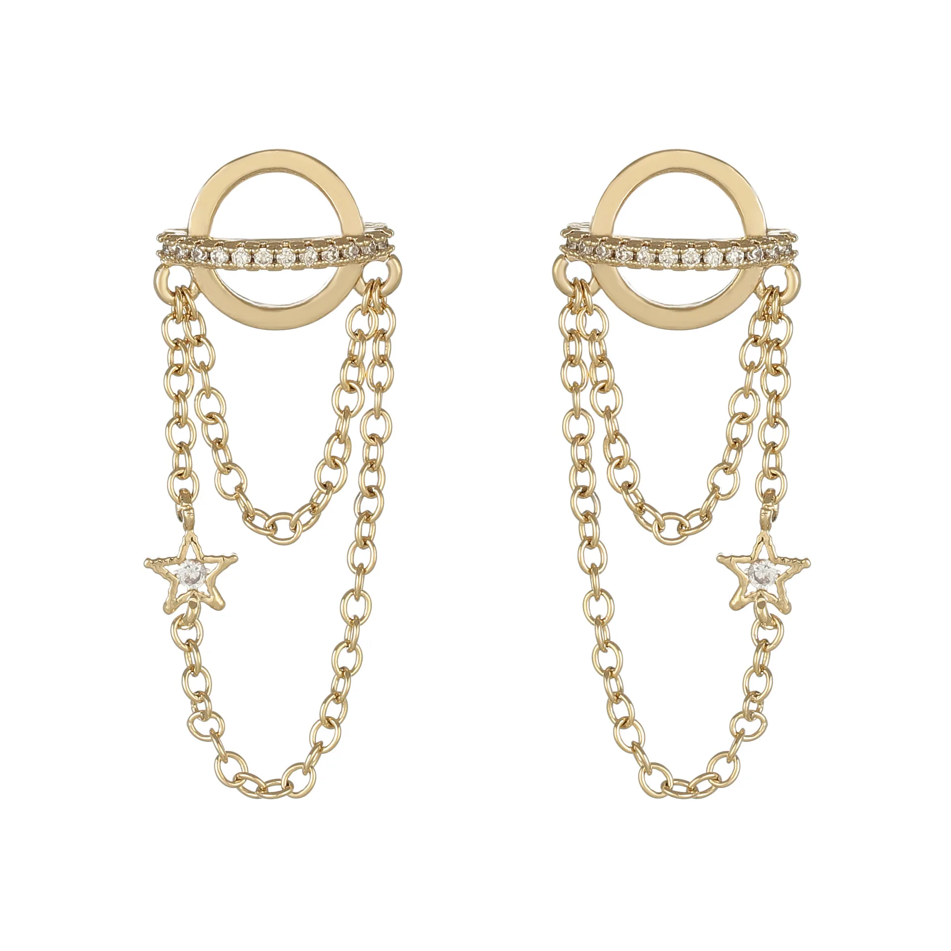 14K Gold Plated Elegant Geometric Stud Earrings for Women AAA Cubic Zircon Delicate Jewelry Long Tassel Earrings
14K Gold Plated Elegant Geometric Stud Earrings for Women AAA Cubic Zircon Delicate Jewelry Long Tassel Earrings