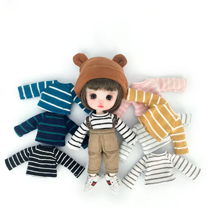 Ob11 flat doll long sleeve 1/12 1/8 BJD doll clothes wide stripe T-shirt Doll accessories
Ob11 flat doll long sleeve 1/12 1/8 BJD doll clothes wide stripe T-shirt Doll accessories