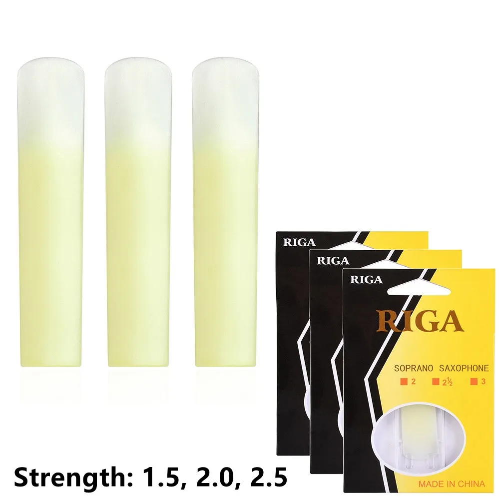3-Pack Soprano Sax Reeds Saxophone Resin Reed Strength 1.5,2.0,2.5 High Quality LxW 59x12.3mm U Shape Instrument Accessory
3-Pack Soprano Sax Reeds Saxophone Resin Reed Strength 1.5,2.0,2.5 High Quality LxW 59x12.3mm U Shape Instrument Accessory