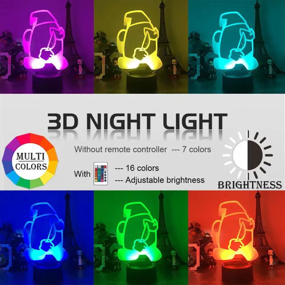 7/16 Color Cartoon LED Night Light Gift for Kids Bedroom Decor Night Light Colorful Among Us Table 3D Lamp Nightlight
7/16 Color Cartoon LED Night Light Gift for Kids Bedroom Decor Night Light Colorful Among Us Table 3D Lamp Nightlight