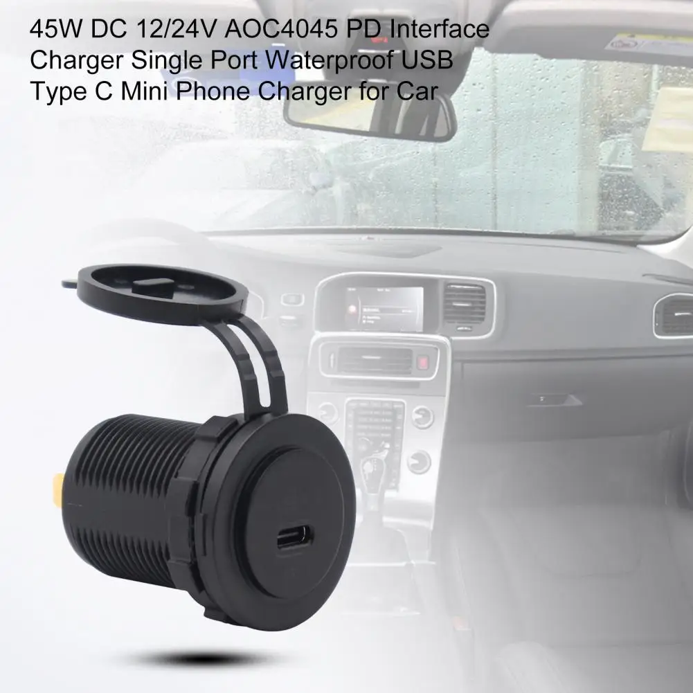 for Car Mini USB 45W DC 12/24V AOC4045 PD Interface Charger Single Port Waterproof Type C Phone Charger for Car
for Car Mini USB 45W DC 12/24V AOC4045 PD Interface Charger Single Port Waterproof Type C Phone Charger for Car
