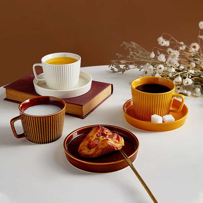 250ml Retro Classic Ripple Ceramic Coffee Cups Mugs Tea Drinkware Afternoon Tea Cup Red Tea Cup Couple Cup And Saucer
250ml Retro Classic Ripple Ceramic Coffee Cups Mugs Tea Drinkware Afternoon Tea Cup Red Tea Cup Couple Cup And Saucer