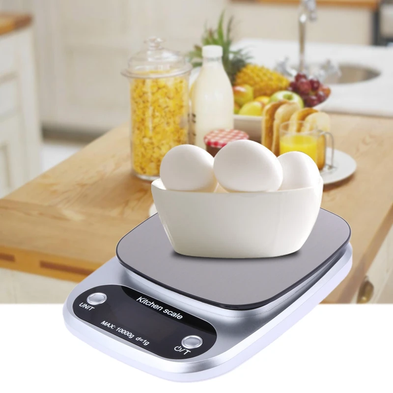 Kitchen Scales Food Baking Weight Digital LCD Electronic Weighing Scale 10kg(silver) 
Kitchen Scales Food Baking Weight Digital LCD Electronic Weighing Scale 10kg(silver)