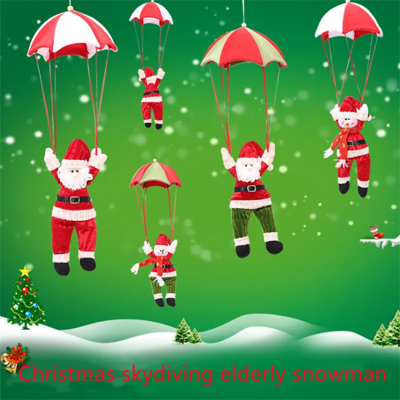 

2022 Рождественское украшение, Рождественский парашют, подвеска для пожилых людей, снеговик, Атриум, Санта-Клаус, Рождественская елка, детски...