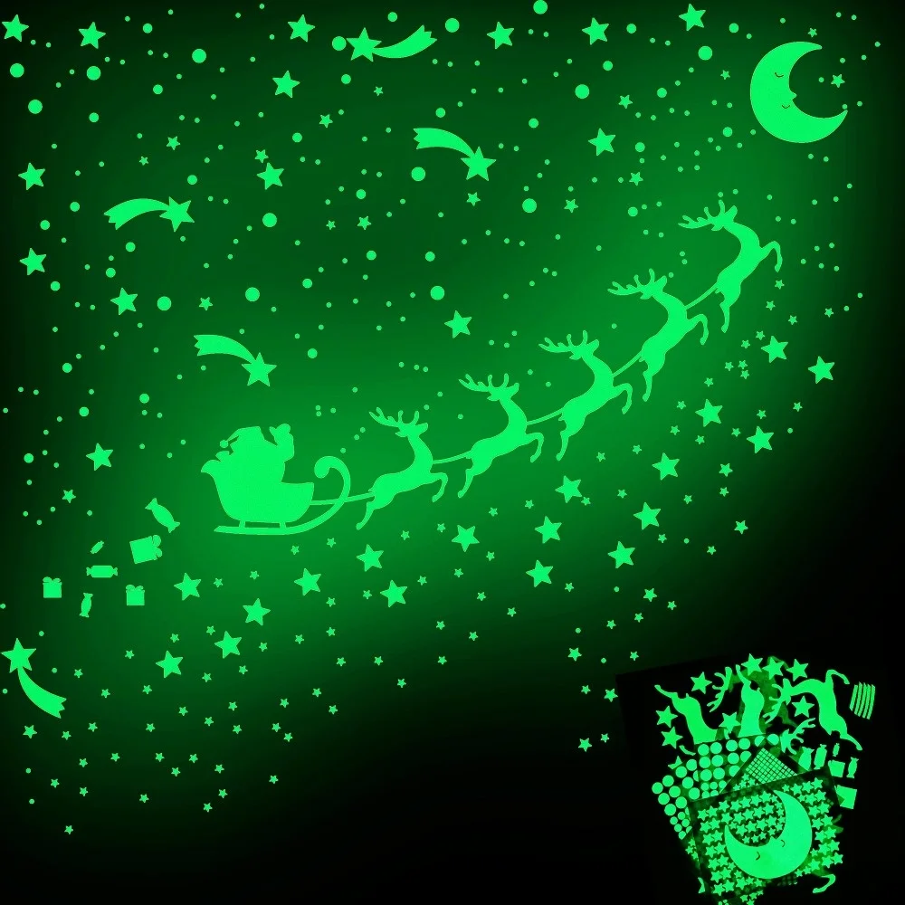 Christmas Decoration, DIY Luminous Starry Sky Elk Sled Cartoon Wall Stickers, Holiday Party Home Living Room Wall Decoration,
Christmas Decoration, DIY Luminous Starry Sky Elk Sled Cartoon Wall Stickers, Holiday Party Home Living Room Wall Decoration,